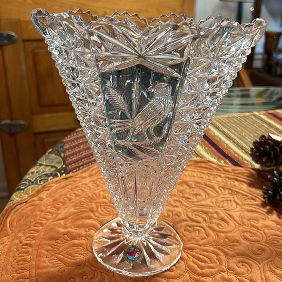 Vintage Hofbauer Germany “Byrdes” Collection Fan Style Lead Crystal Vase - Picture 6 of 15